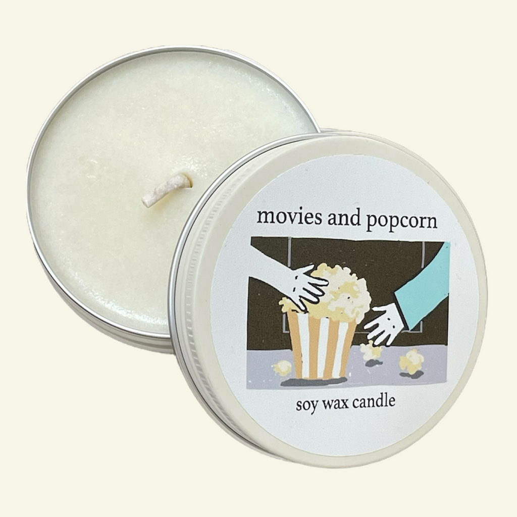 MOVIES AND POPCORN SOY WAX CANDLE