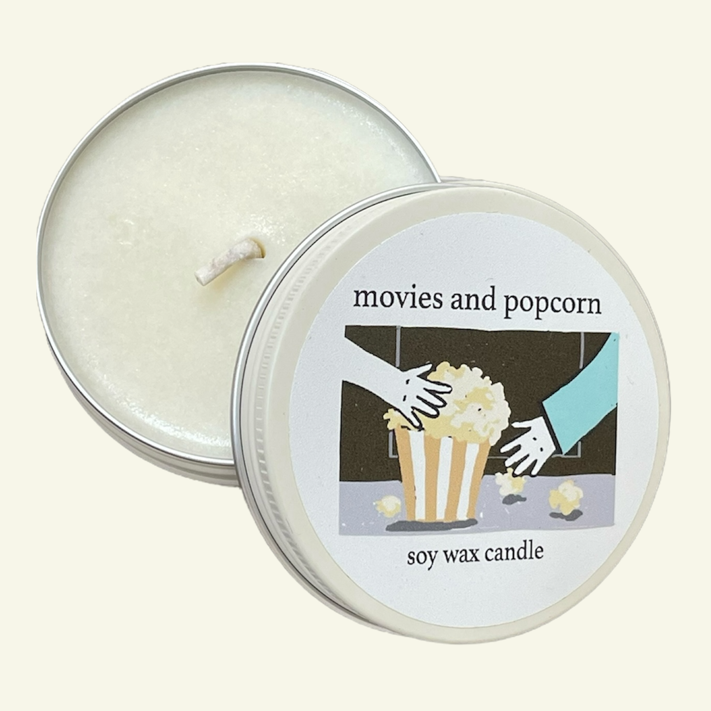 MOVIES AND POPCORN SOY WAX CANDLE